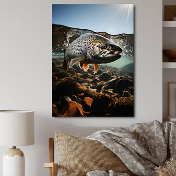 Fishing Vibrant Photo - Gray Fish Wall Art